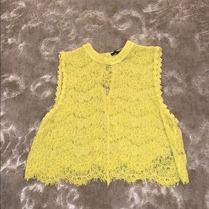 Forever 21 yellow lace crop top